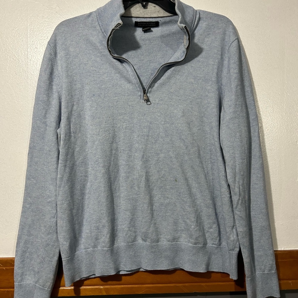 Banana Republic Light Blue Half-Zip Men's Sweater
